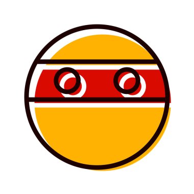  Ninja Emoji Simgesi Moda Tarzı İzole Arkaplan         