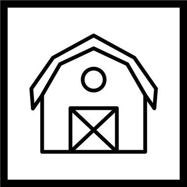Çiftlik evi ikonu. Siyah üzerine izole edilmiş ahır vektör işaretinin basit gösterimi