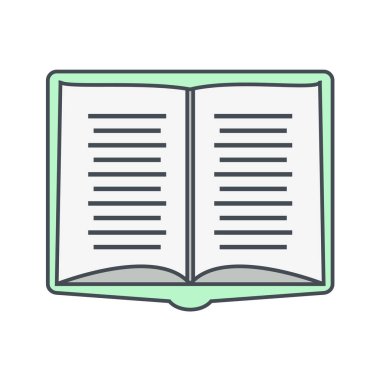 Kitap ikonu. Eğitim literatürü ve kütüphane teması. Yalnız tasarım. vektör illüstrasyonu