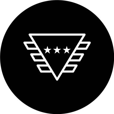 Basit simge, yıldızlı üçgenin vektör çizimi 