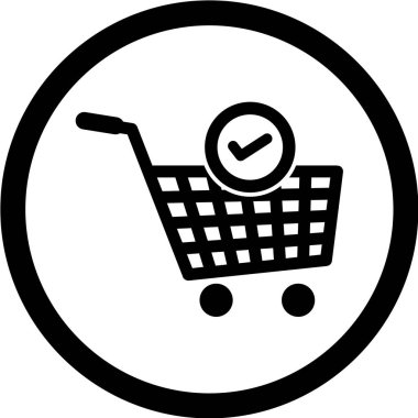 Alışveriş arabası simgesi, vektör illüstrasyonu