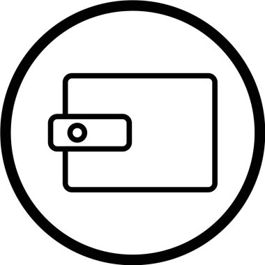 Para ikonlu cüzdan. vektör illüstrasyonu