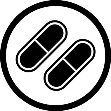 Tıbbi hap ikonu, vektör illüstrasyonu