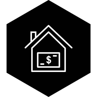 Moda Biçimli Ev Fiyat Simgesi Ayrı Arkaplan