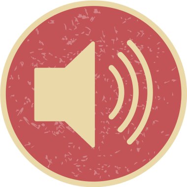 Beyaz arkaplanda düz bir hoparlör simgesi