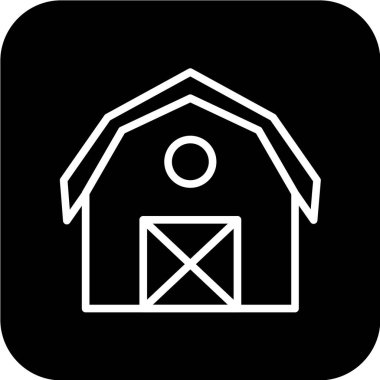 ahır ağ simgesi vektör illüstrasyonu 