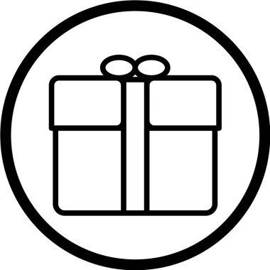 Beyaz arkaplanda hediye kutusu simgesi