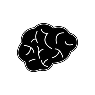 Moda Biçimli Beyin Simgesi İzole Arkaplan      