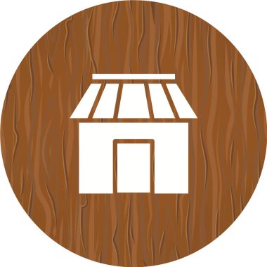 Bir ahşap ev simgesinin vektör çizimi