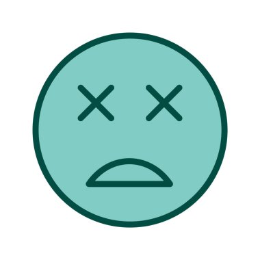 Moda Biçimli Ölü Emoji Simgesi İzole Arkaplan