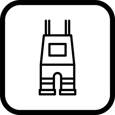  Dungarees Simgesi Moda Biçimli vektör çizimi 