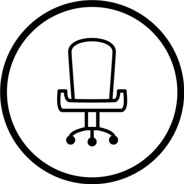 Ofis sandalyesi simgesinin vektör illüstrasyonu