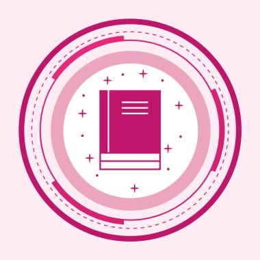 Beyaz arkaplanda izole edilmiş pembe vektör defteri ve defter.