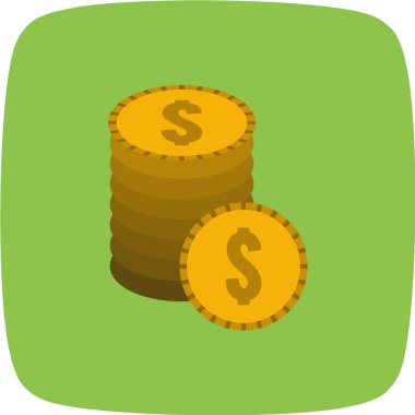 Dolar sikkeleri vektör simgesi