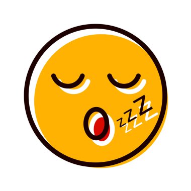 Uyku Emoji Simgesi Moda Tarzı İzole Arkaplan           