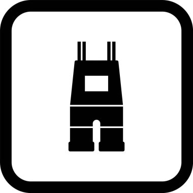  Dungarees Simgesi Moda Biçimli vektör çizimi 
