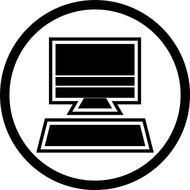 Moda Biçimli Bilgisayar Simgesi İzole Arkaplan