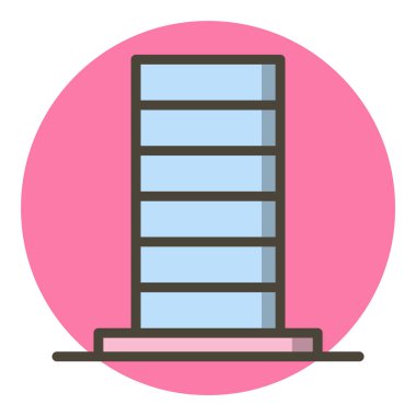 Moda Biçimli Skycraper Simgesi İzole Arkaplan