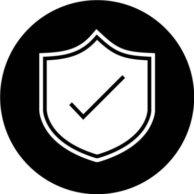 Beyaz arkaplanda kalkan simgesi