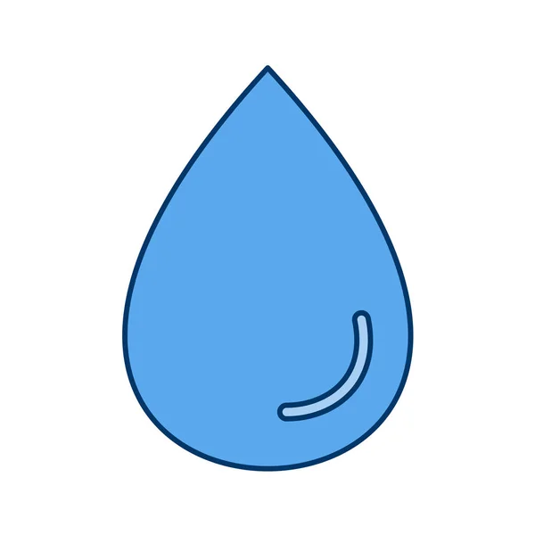 Wassertropfen Symbol Flachen Farbstil Vektorillustration — Stockvektor