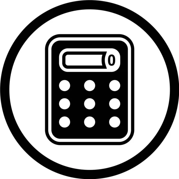 Icono Vector Blanco Negro Calculadora — Archivo Imágenes Vectoriales