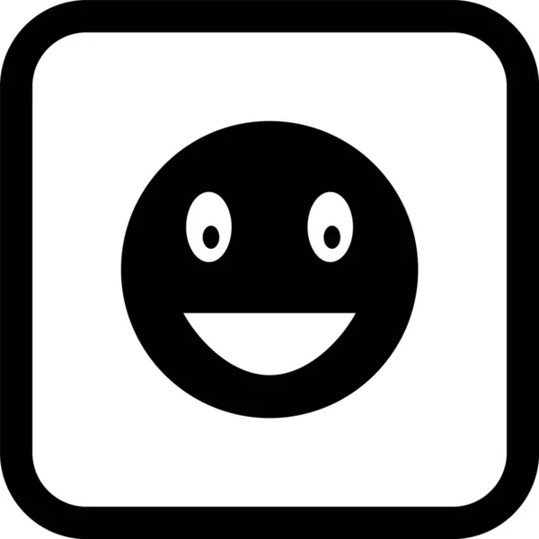 Nevető Emoji Ikon Divatos Stílusban Elszigetelt Háttér — Stock Vector