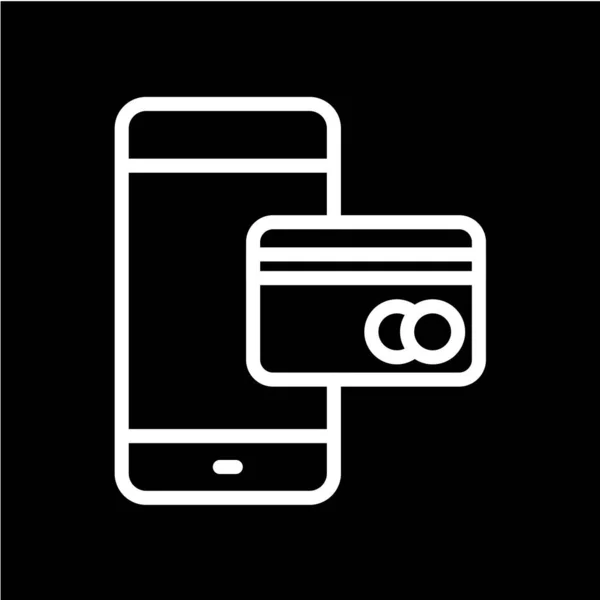 Smartphone Met Creditcard Pictogram Vector Illustratie — Stockvector