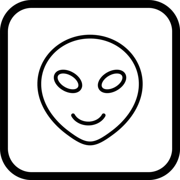 Alien Emoji Ikona Modnym Stylu Izolowane Tle — Wektor stockowy