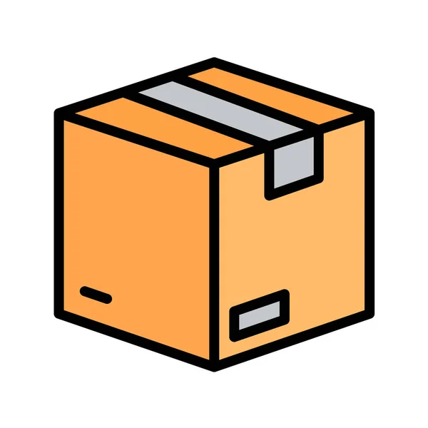 Caja Cartón Icono Vector Ilustración — Vector de stock