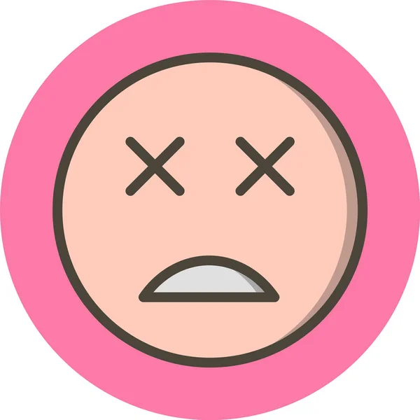 Halott Emoji Ikon Trendi Stílusban Elszigetelt Háttér — Stock Vector