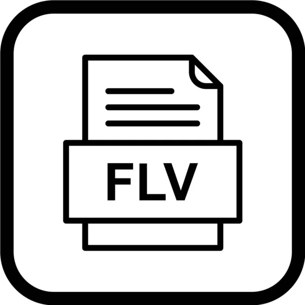 Ilustrace Vektorového Symbolu Formátu Flv — Stockový vektor