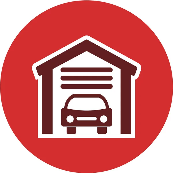 Icona Garage Auto Illustrazione Vettoriale — Vettoriale Stock
