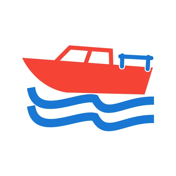 Boat Icon Flat Style Isolated White Background Transportation Symbol Vector — Stock Vector