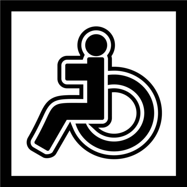 Disabled Person Icon Vector Illustration — Stock Vector