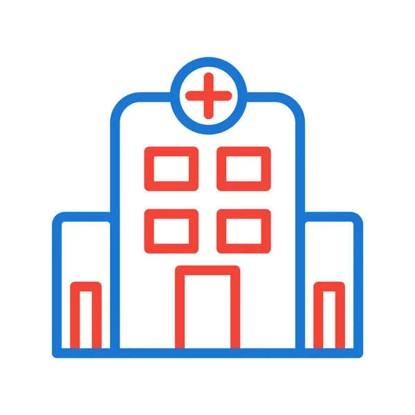 Icono Del Hospital Estilo Moda Aislado Fondo — Vector de stock