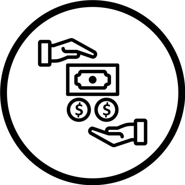 Значок Вектора Линии Обмена Валюты — стоковый вектор