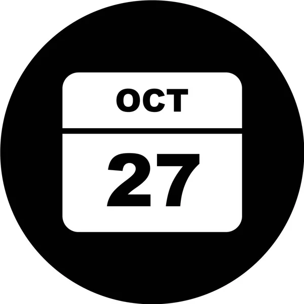 Kalender Met Datum Oktober — Stockvector