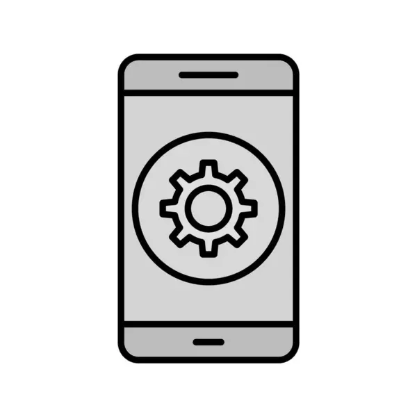 Configurando Ícone Aplicação Móvel Estilo Moda Fundo Isolado — Vetor de Stock