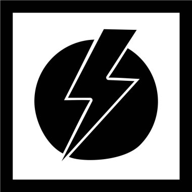 vektör yıldırım simgesi siyah arkaplanda izole edildi