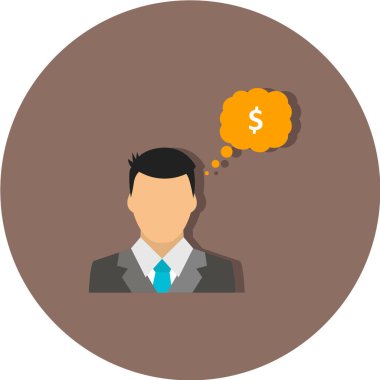 Dolar işaretli vektör illüstrasyonlu iş adamı