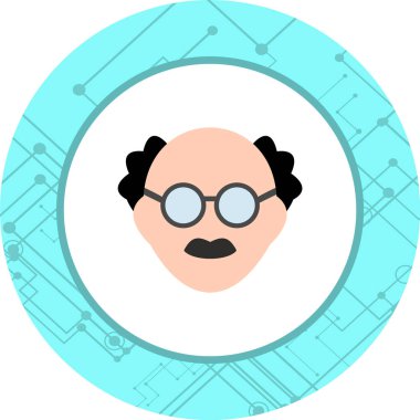  Moda Biçimli İzole Arkaplan Erkek Bilimadamı Simgesi      