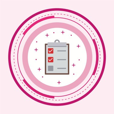 Kırmızı listeli bir kağıdın vektör illüstrasyonu.