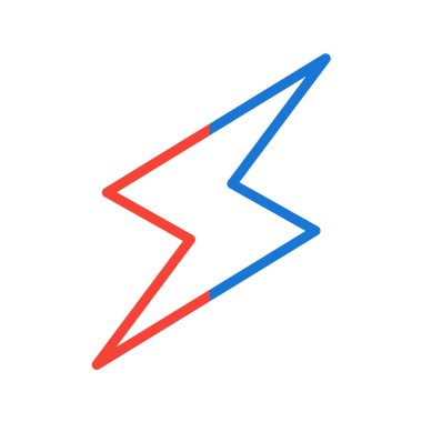 Düz renkli yıldırım simgesi. vektör illüstrasyonu