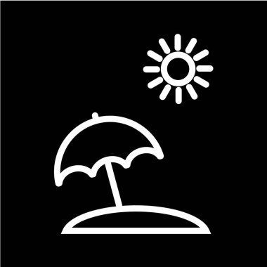 şemsiye simgesi, vektör illüstrasyonu