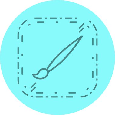 Fırça Simgesi Çizimi Moda Biçimi İzole Arkaplan