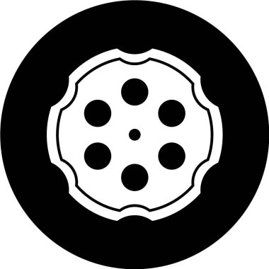 Basit simge, tekerleğin vektör illüstrasyonu 