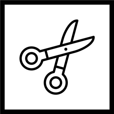 makas çizgi simgesi, vektör illüstrasyonu