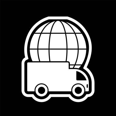 Moda Biçimli Küresel Teslimat Simgesi İzole Arkaplan