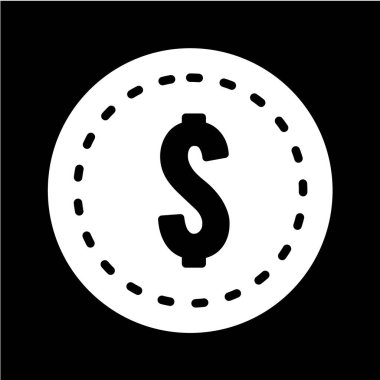 Dolar işareti simgesi. siyah ve beyaz stili.