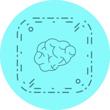 Moda Biçimli Beyin Simgesi İzole Arkaplan      